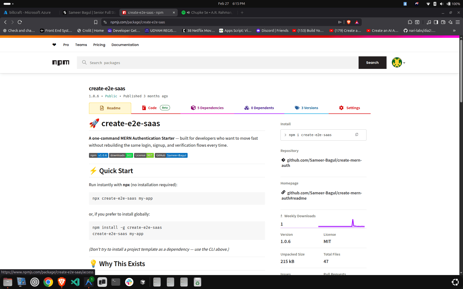 create-e2e-saas - One-command MERN Authentication Starter CLI